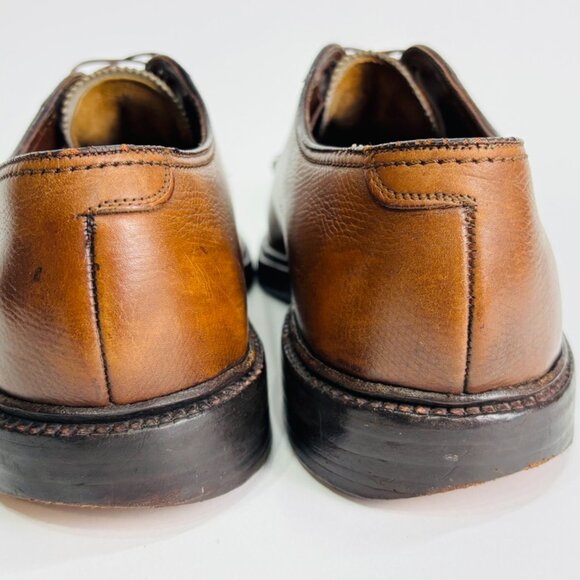 Vtg Florsheim Imperial Pebbled Brown Leather Plain Toe Shoes 8 C main image 4